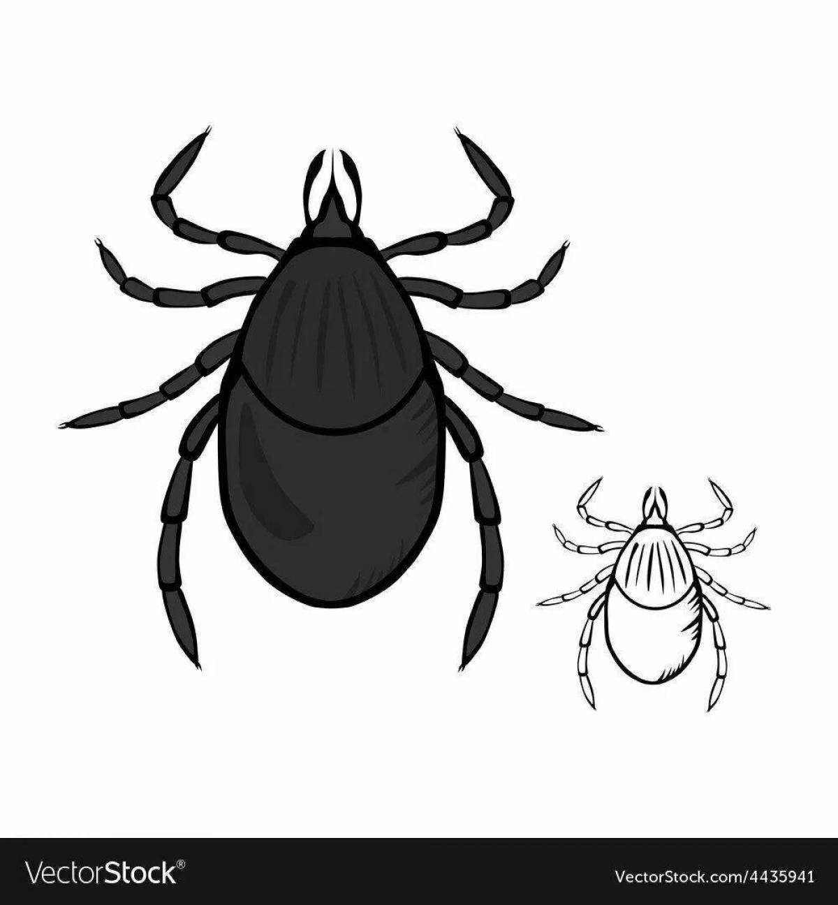Fun tick coloring page for kids
