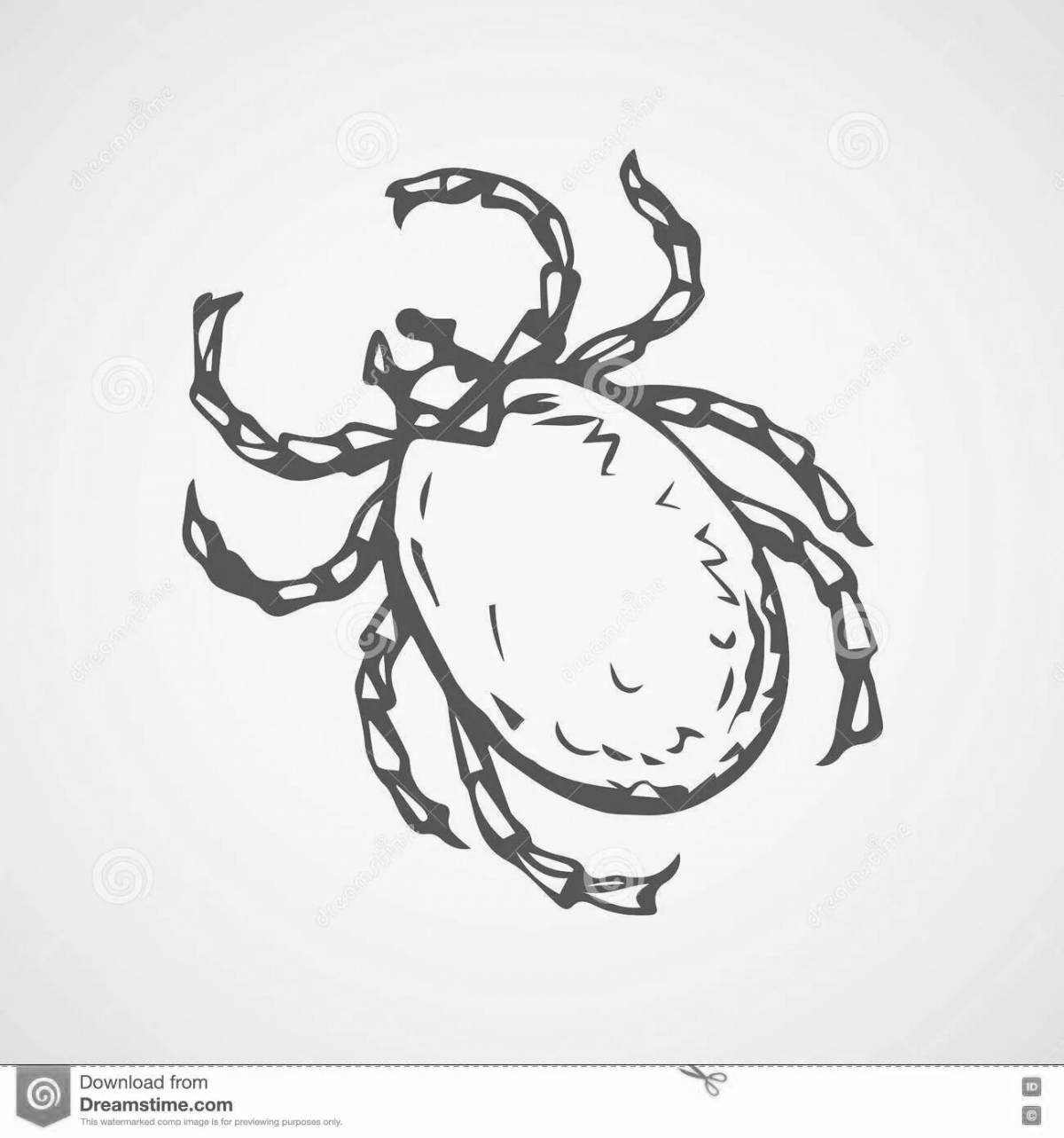 Tick coloring page for kids