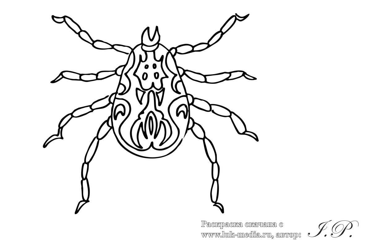 Colored mite coloring book for kids