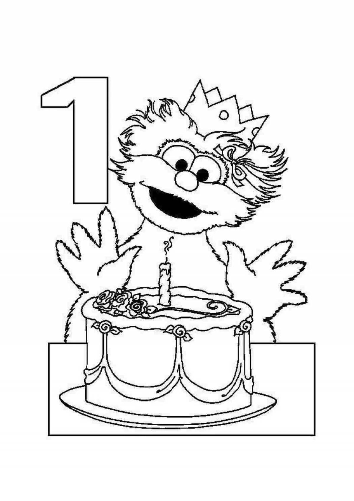 Vivacious coloring page 1 year old boy