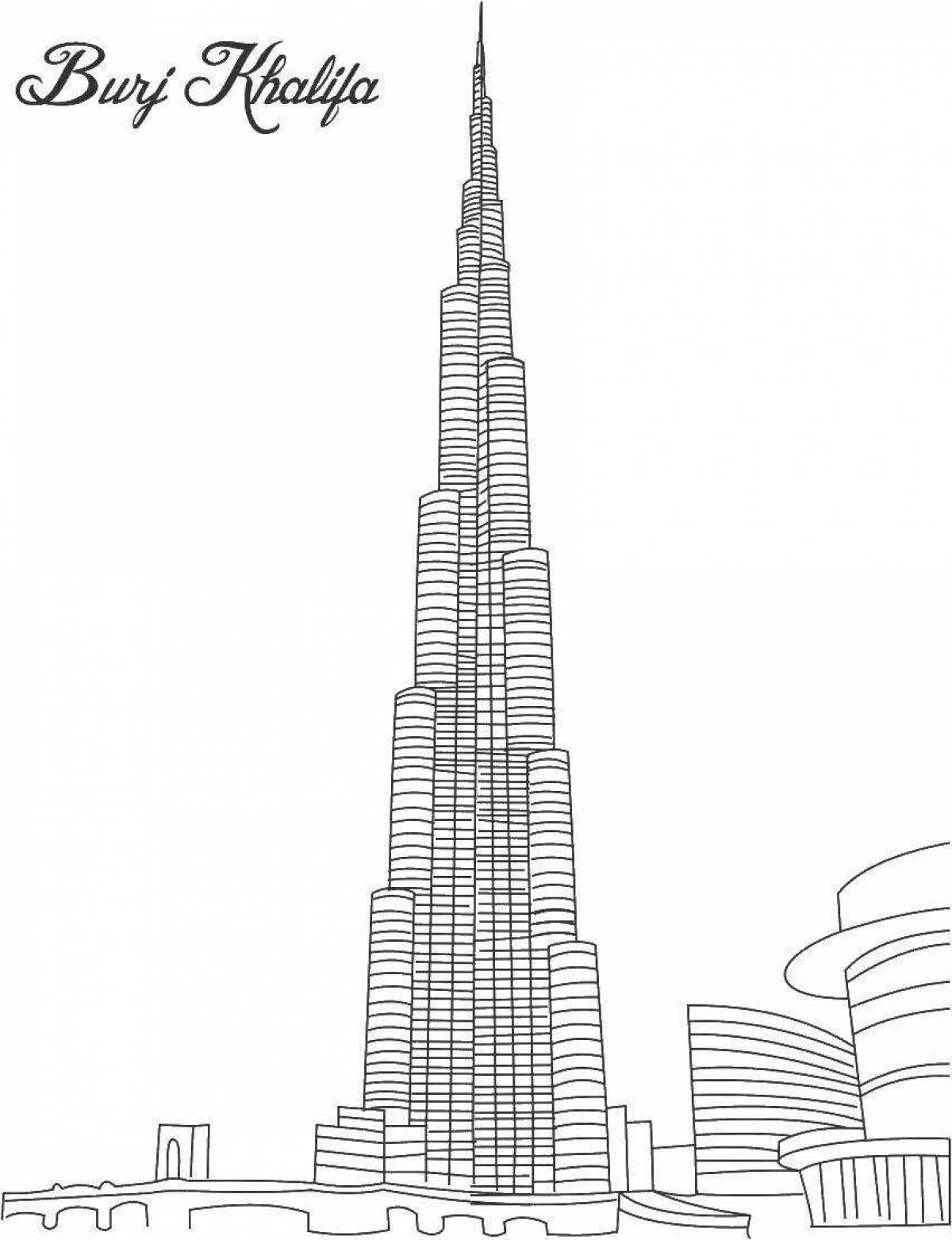 Coloring majestic skyscraper for children