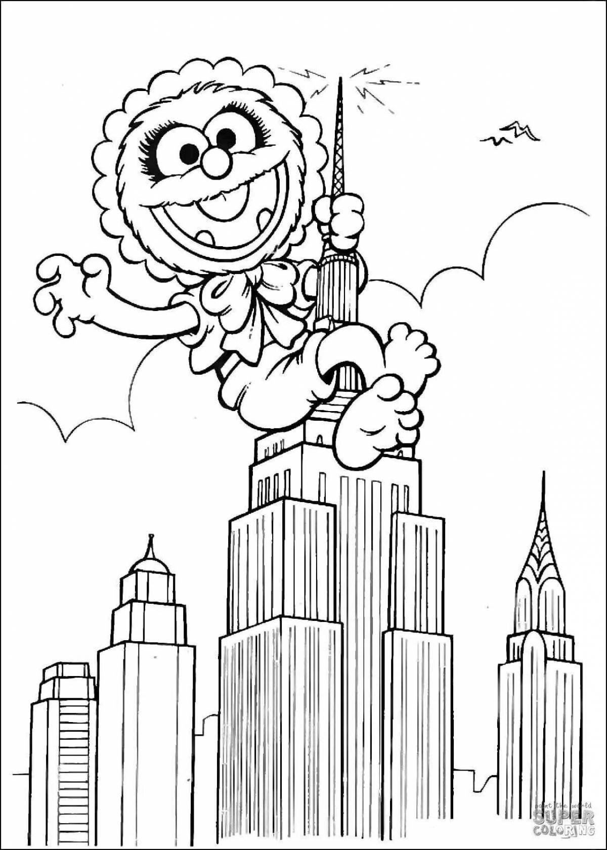 Photo Glorious skyscraper coloring pages for kids