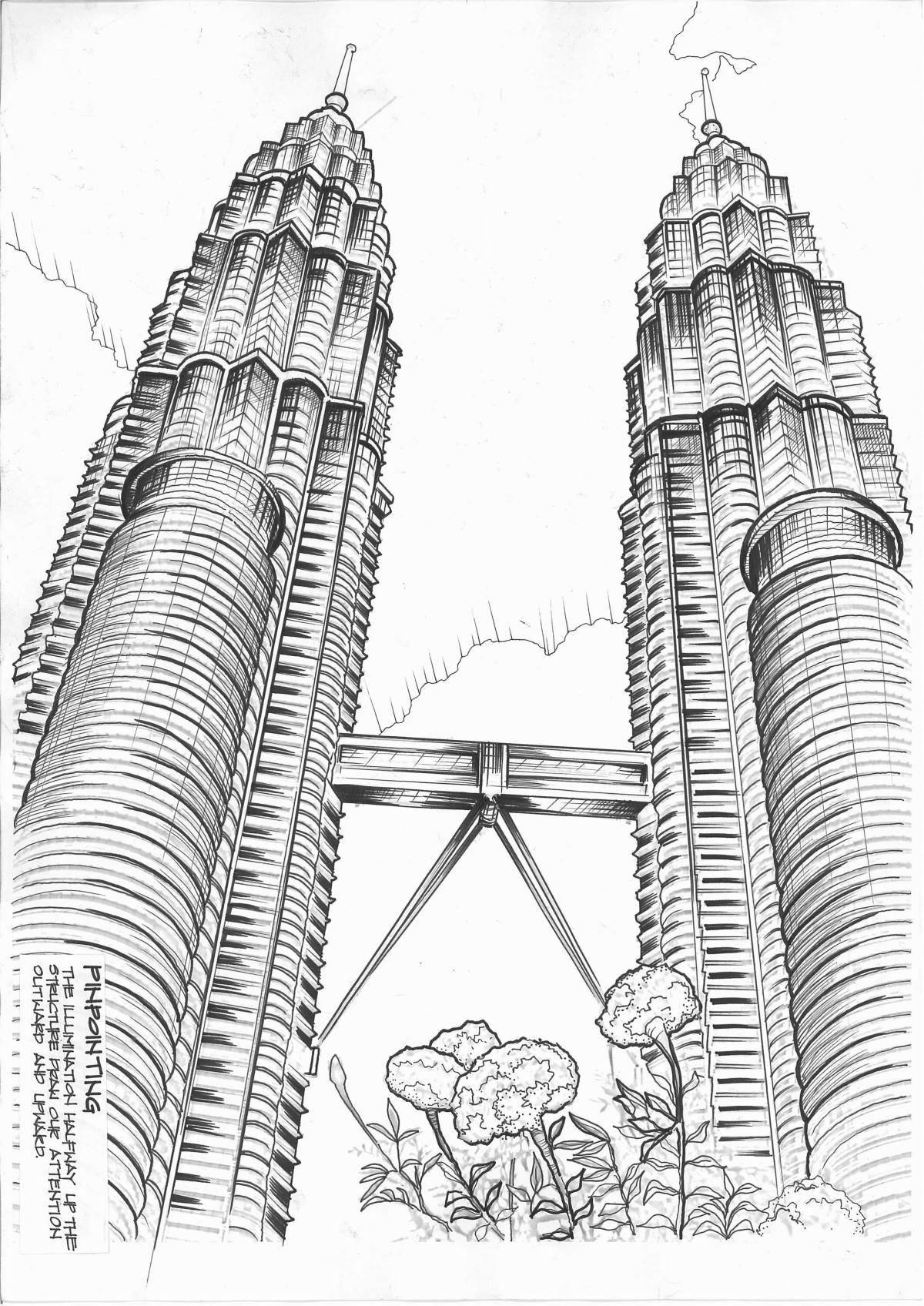 Exciting skyscraper coloring book for kids