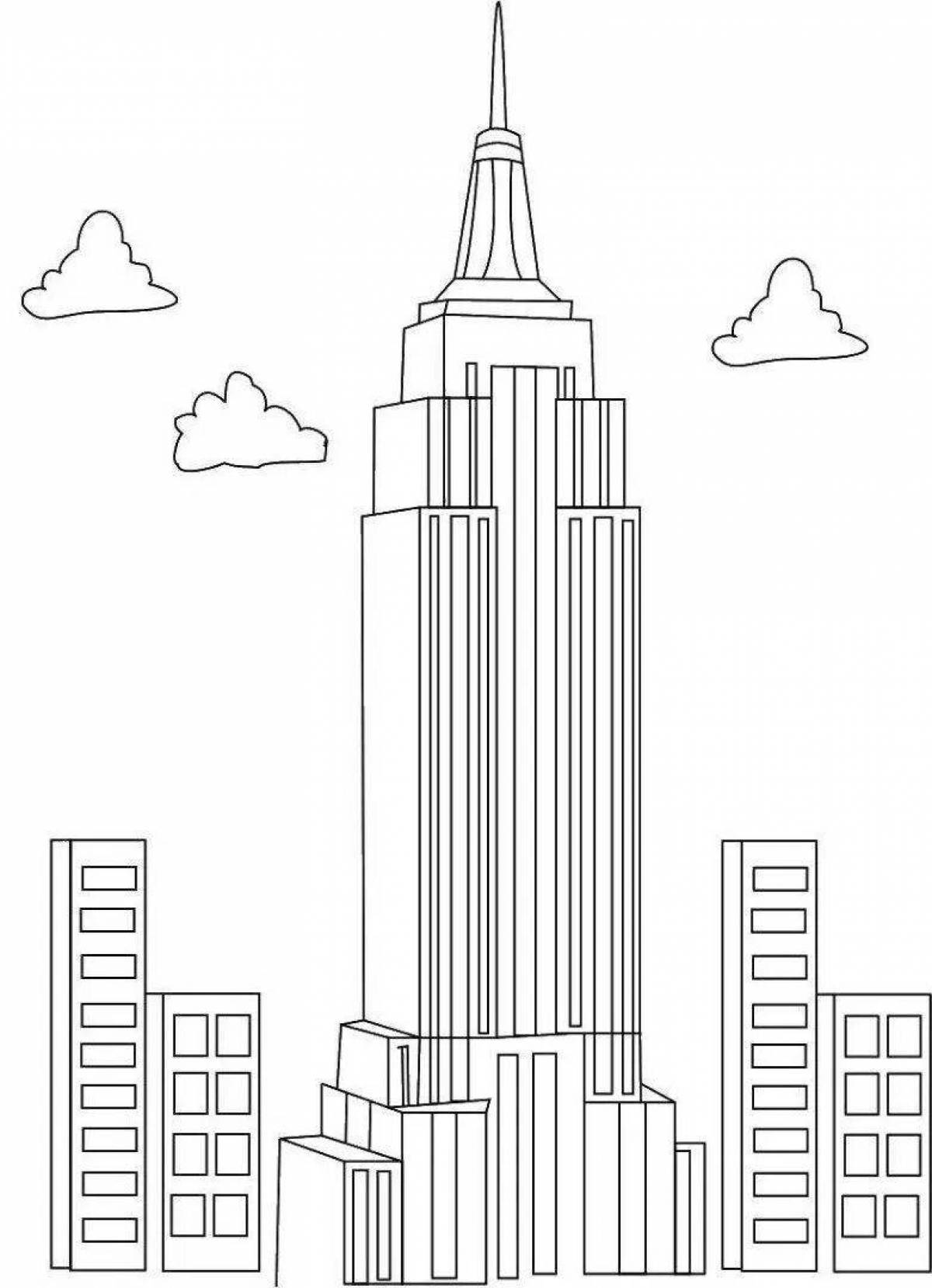 Shining skyscraper coloring book for kids