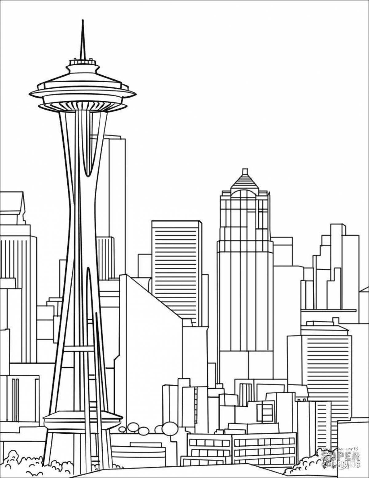 Violent skyscraper coloring pages for kids