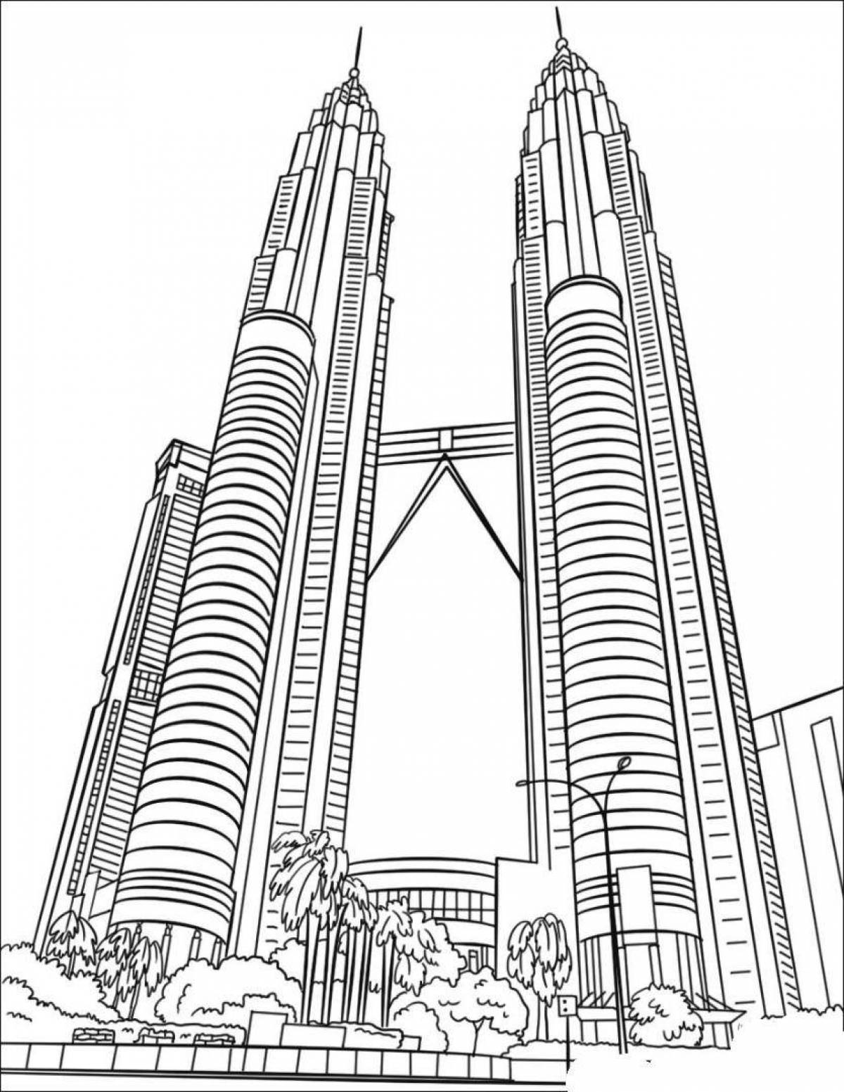 A fun skyscraper coloring book for kids
