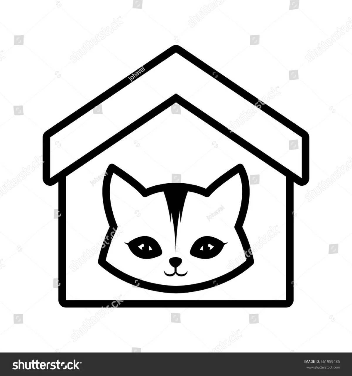 Tiny kitten coloring page