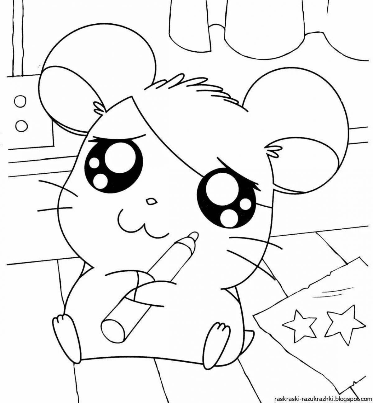 Fancy anime cat coloring book
