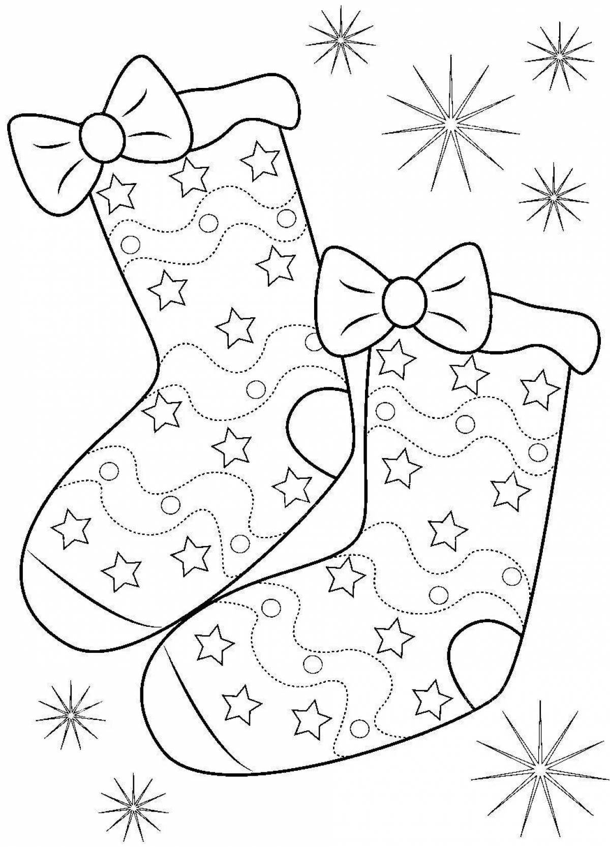 Colorful socks coloring for children