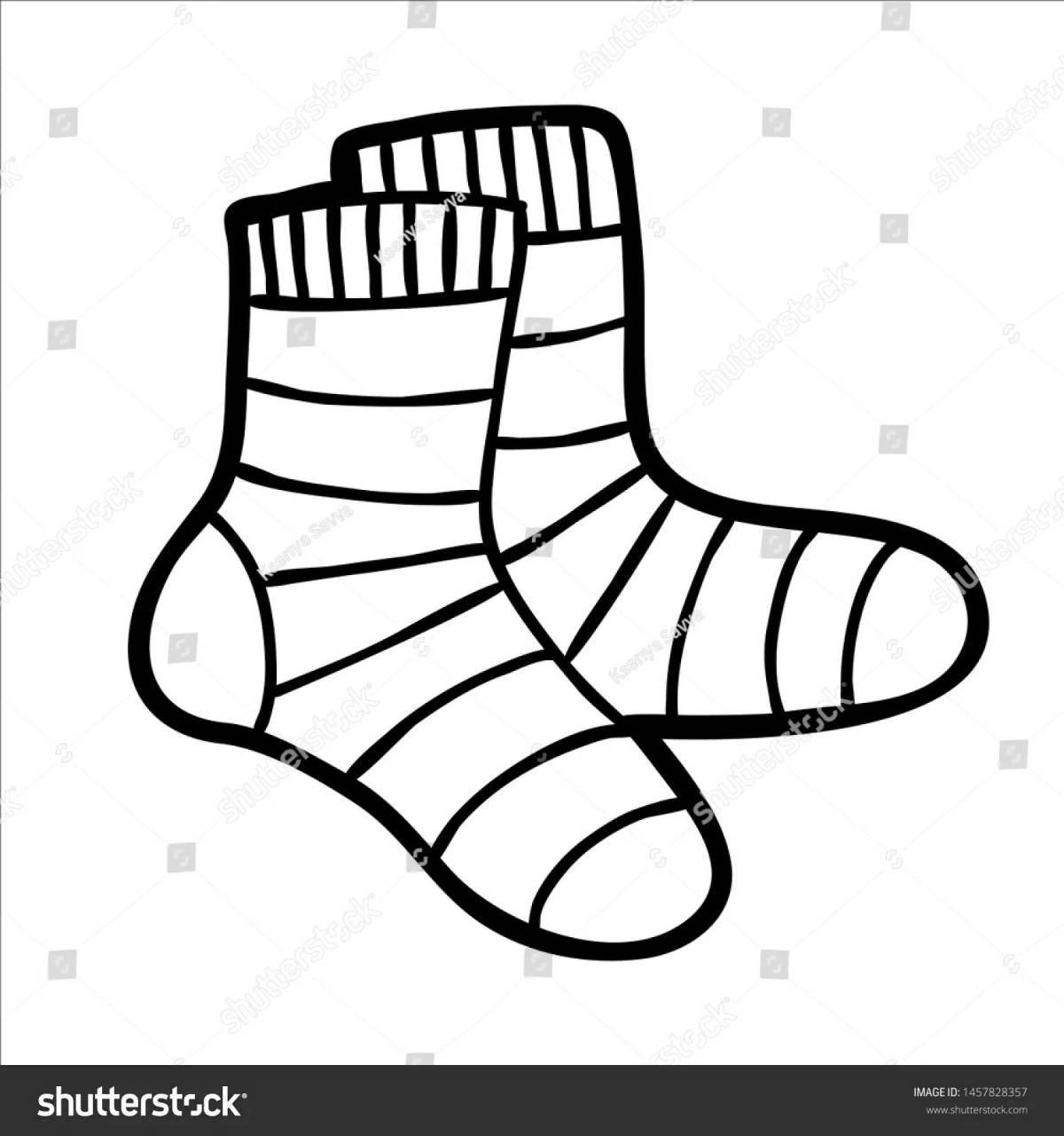 Раскраска «милые носки» для pre-k