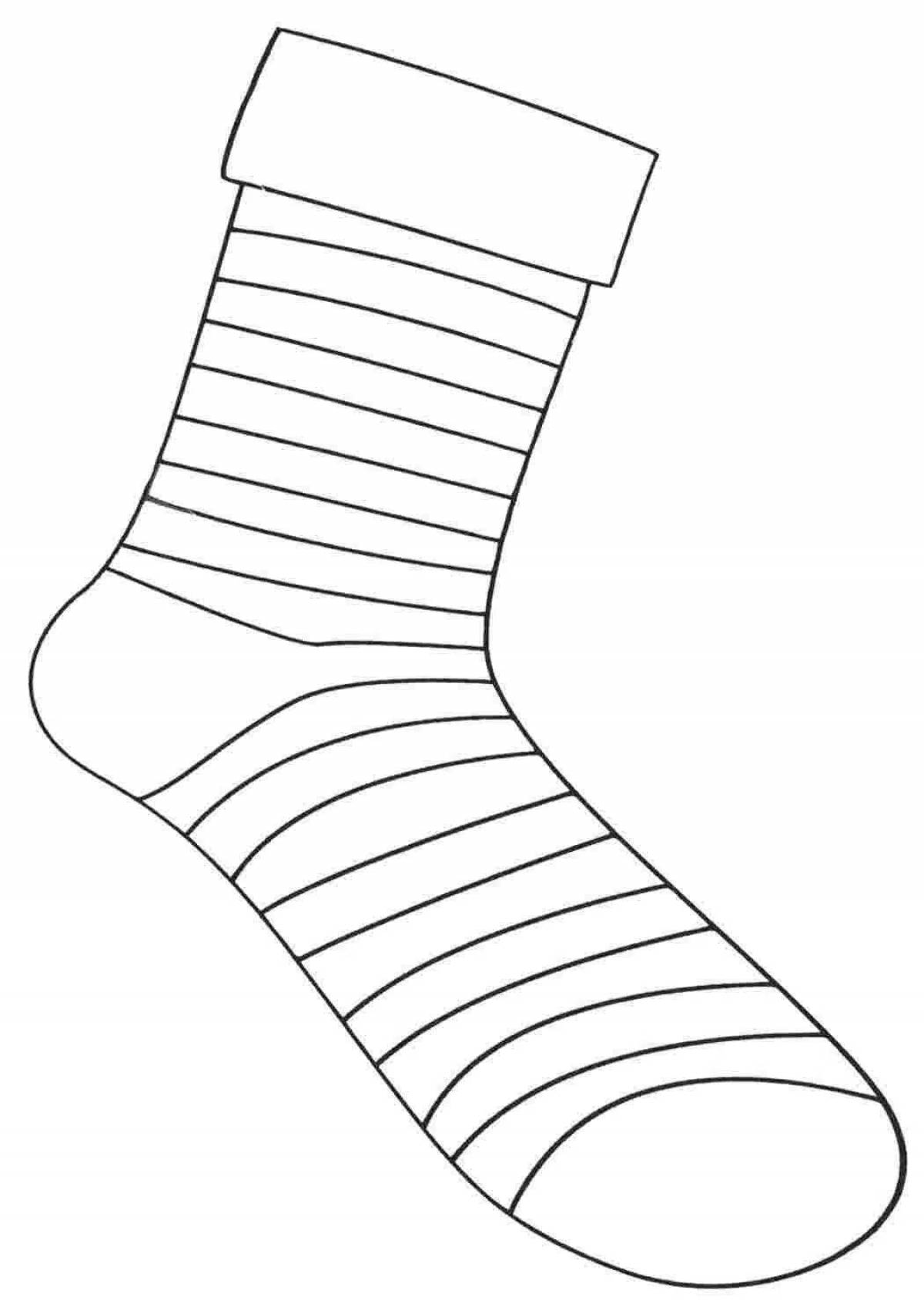 Раскраска Страница раскраски модных носков для начинающих