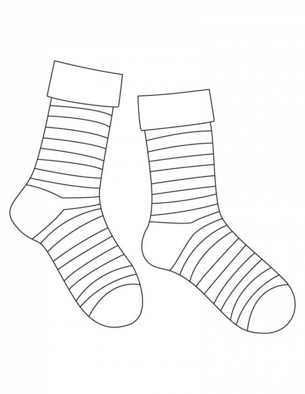 Colored socks coloring for children