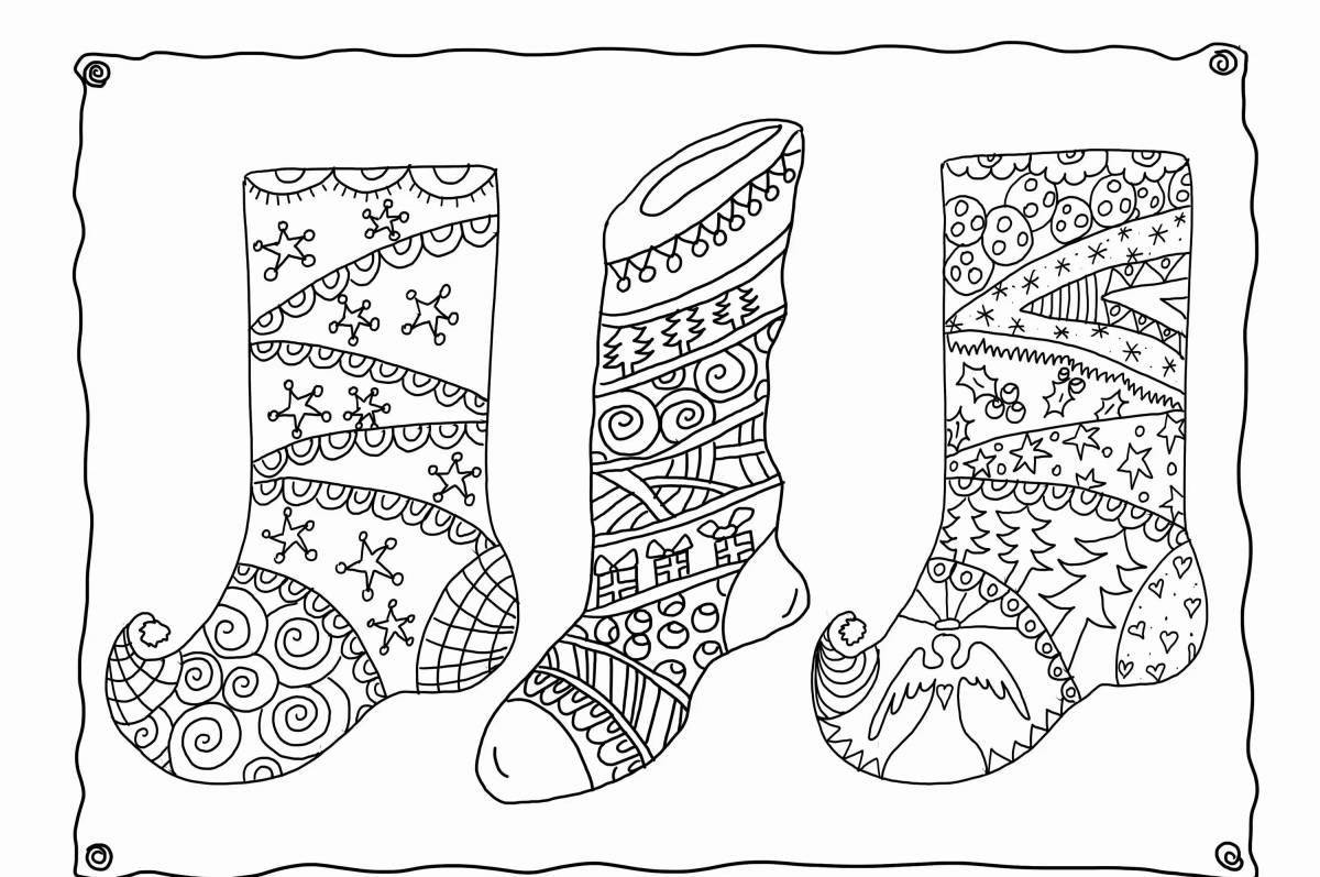 Fancy socks coloring for kids