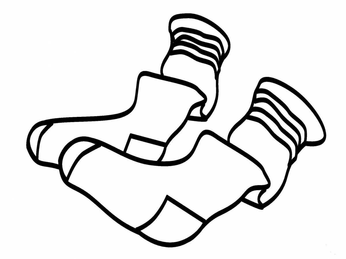 Coloring page of magic socks for babies