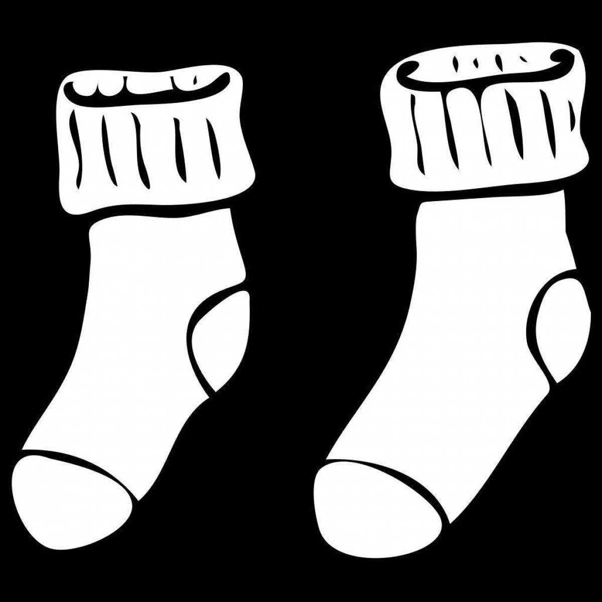 Color-bright socks coloring page for babies