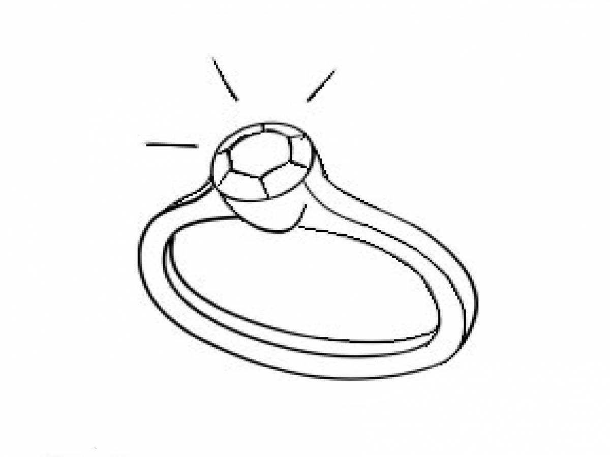 Sparkling stone ring coloring page