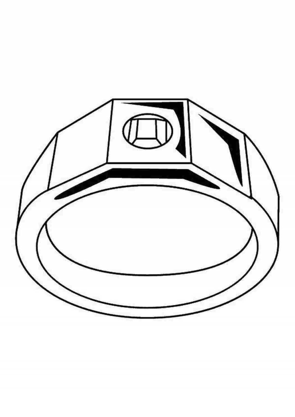Exquisite stone ring coloring page