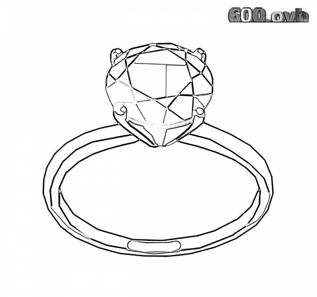 Coloring bright stone ring