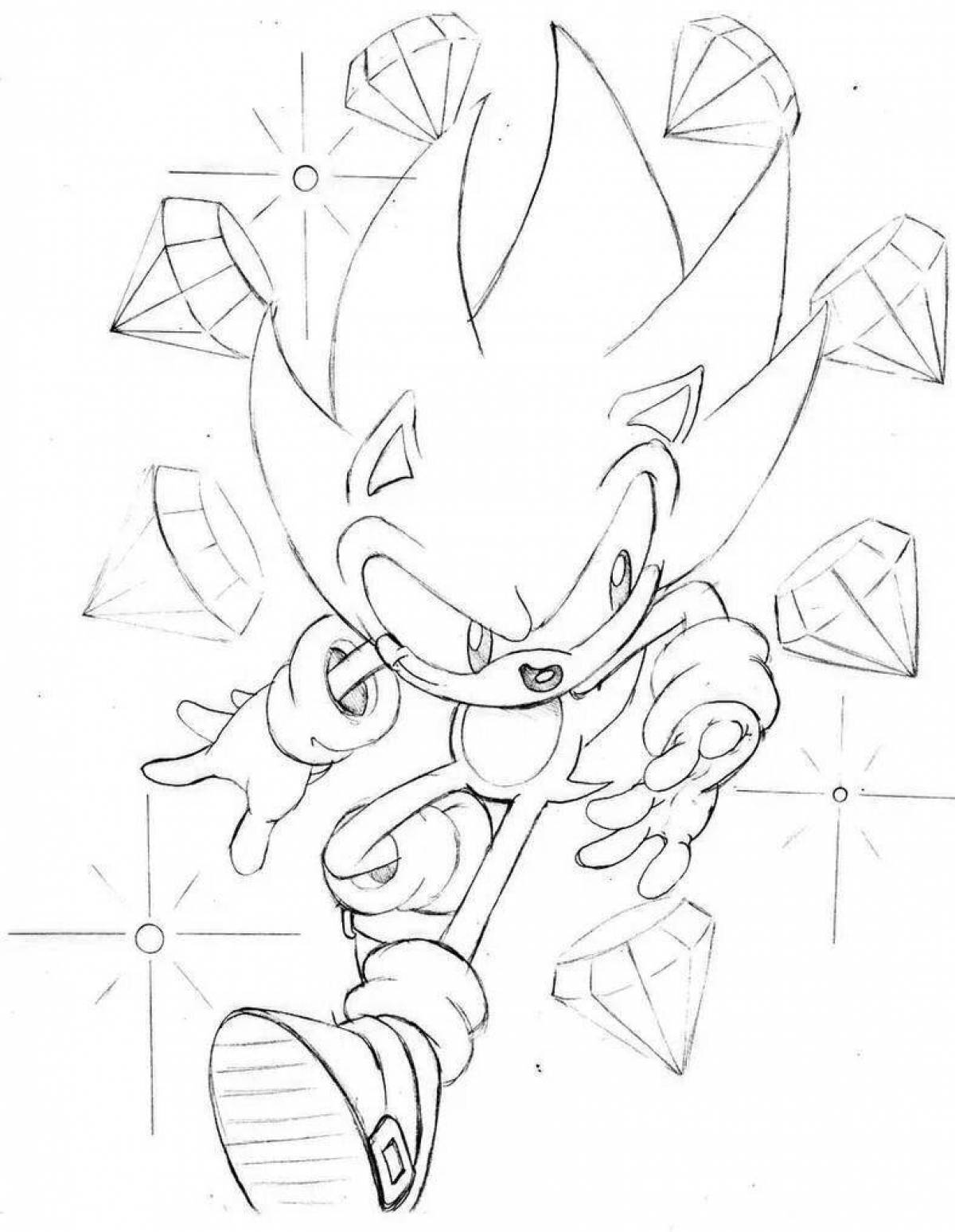 Sonic's sparkling coloring with crystals
