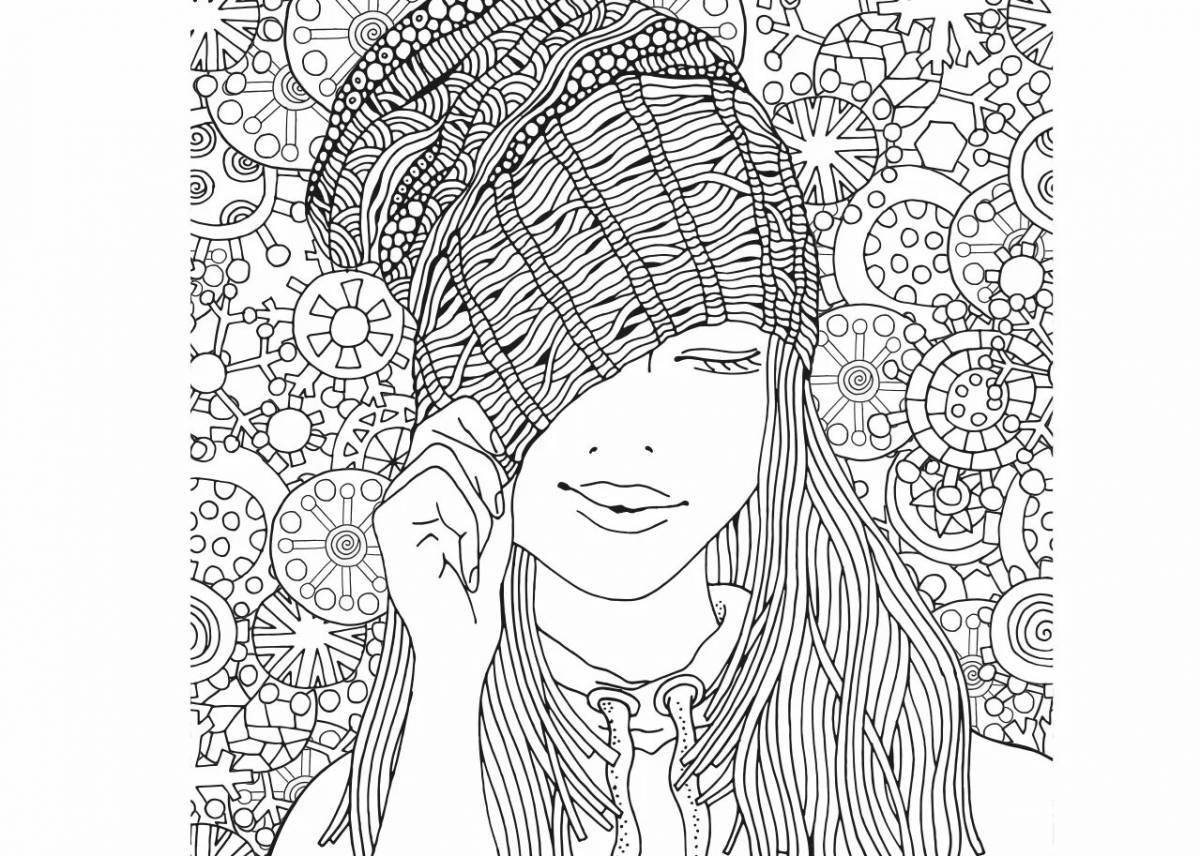 Alluring coloring pages beautiful girls antistress