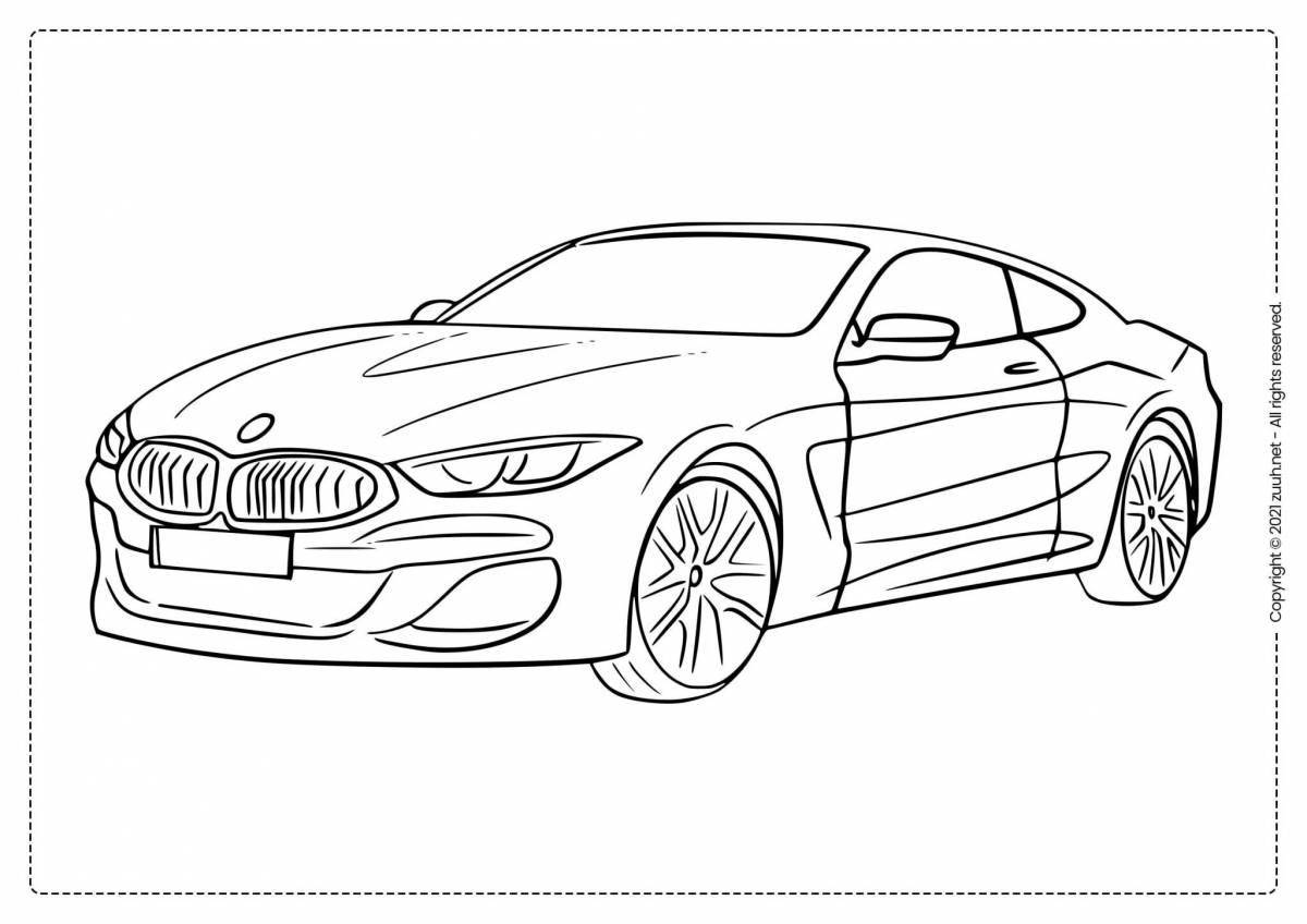 Coloring book shining car bmw m8