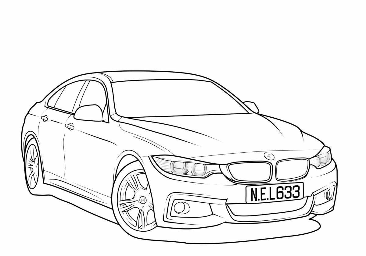 Coloring page with awesome bmw m8 car