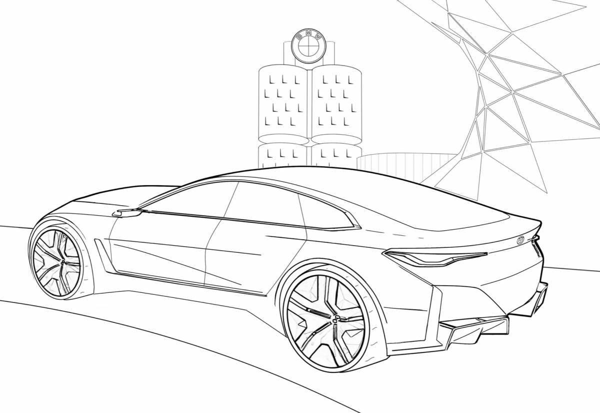 Coloring book violent car bmw m8