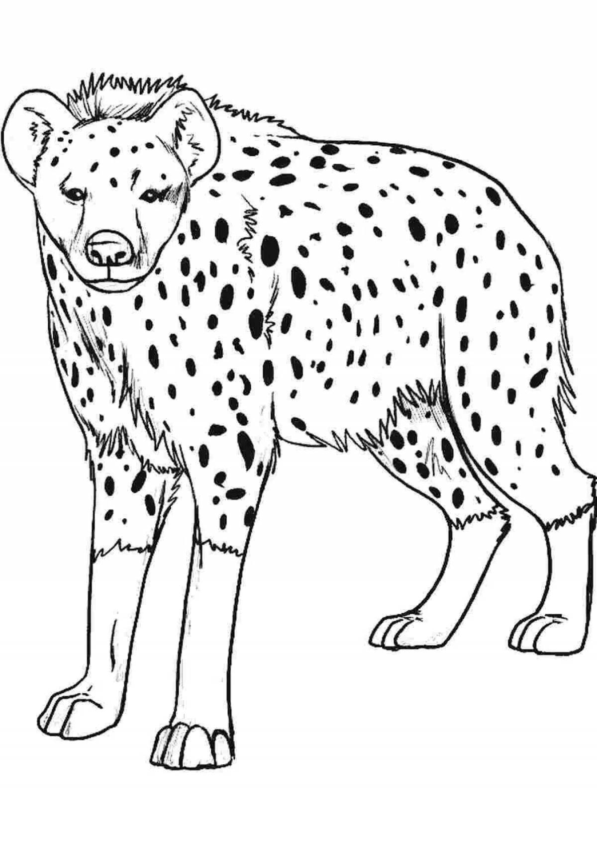 Fun coloring hyena for kids