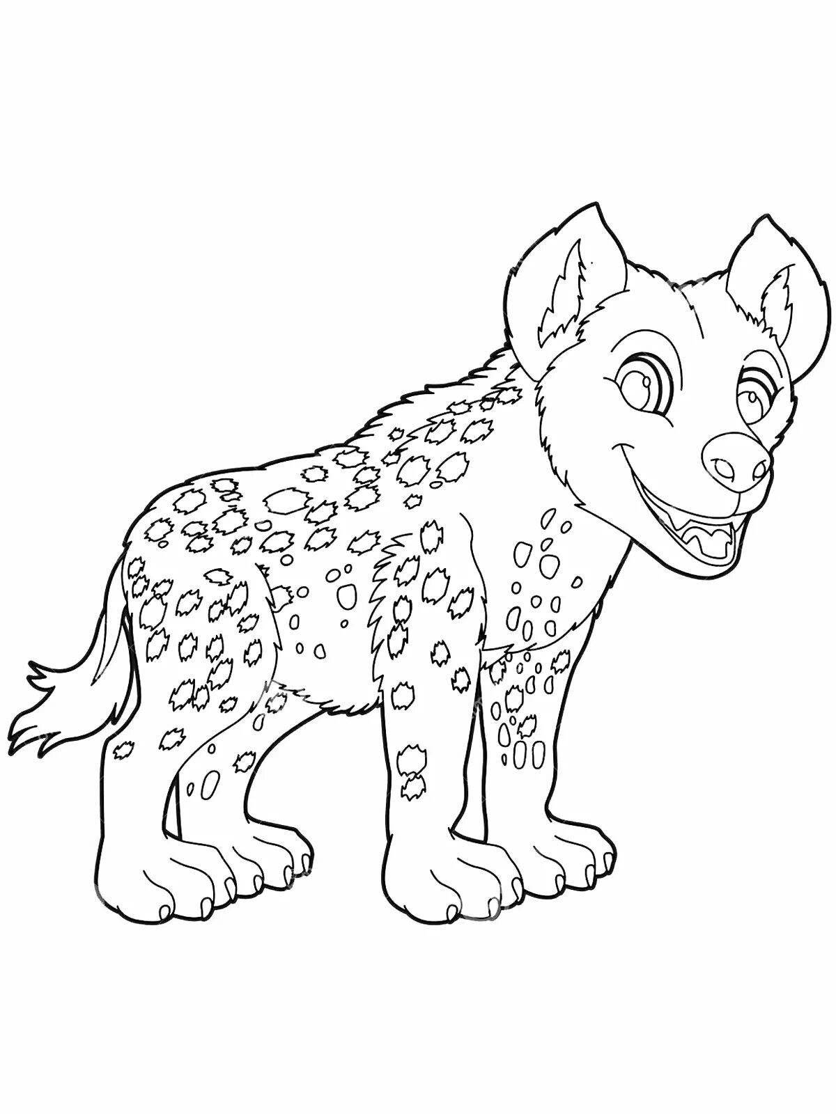 Bright hyena coloring book for kids