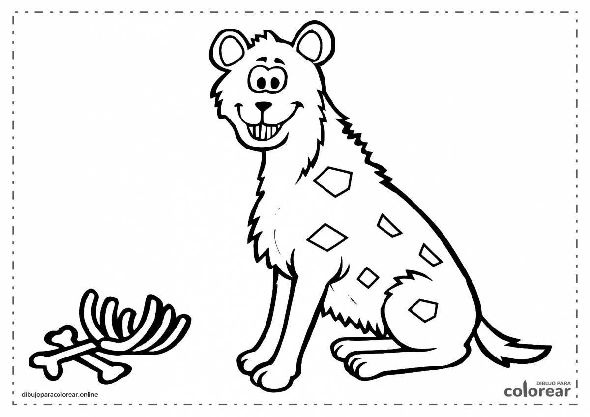 Joyful hyena coloring book for kids