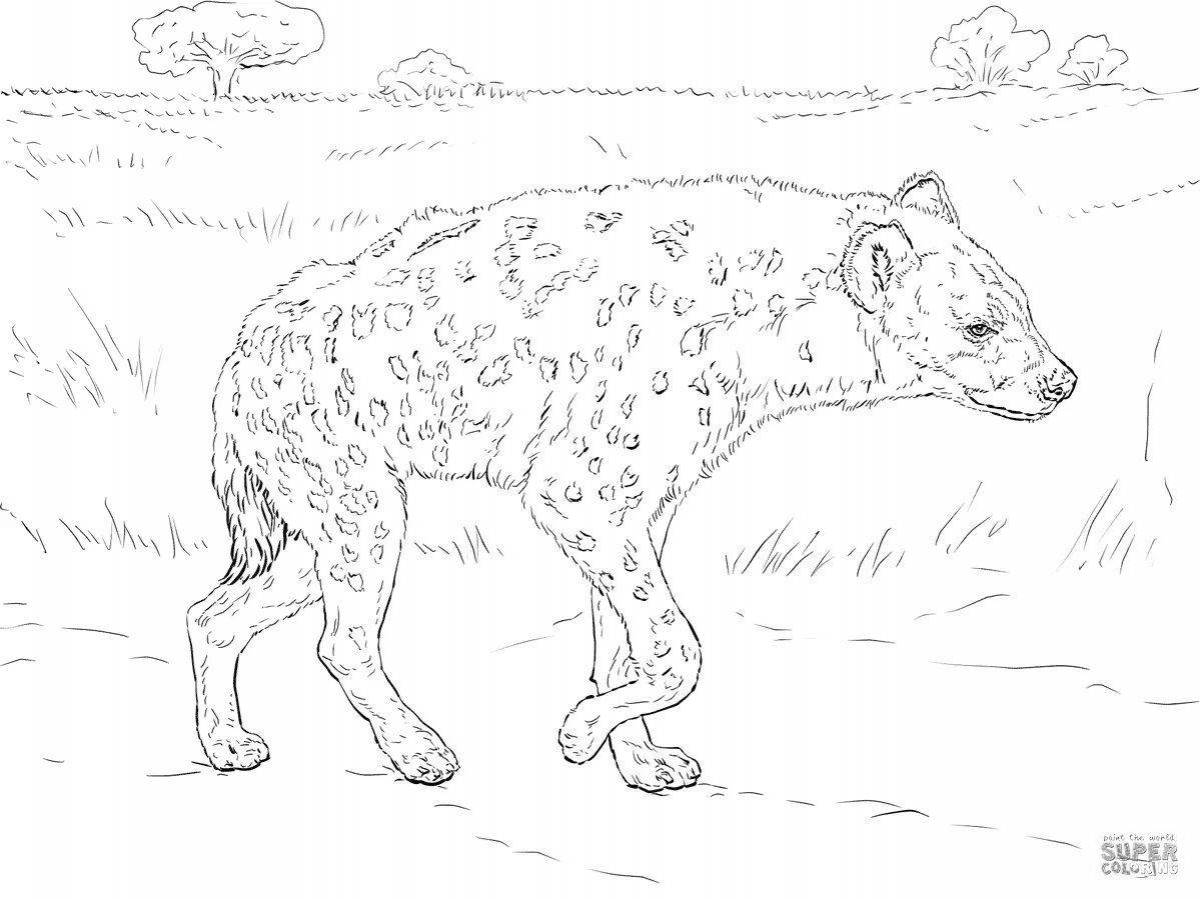 Wonderful hyena coloring book for kids