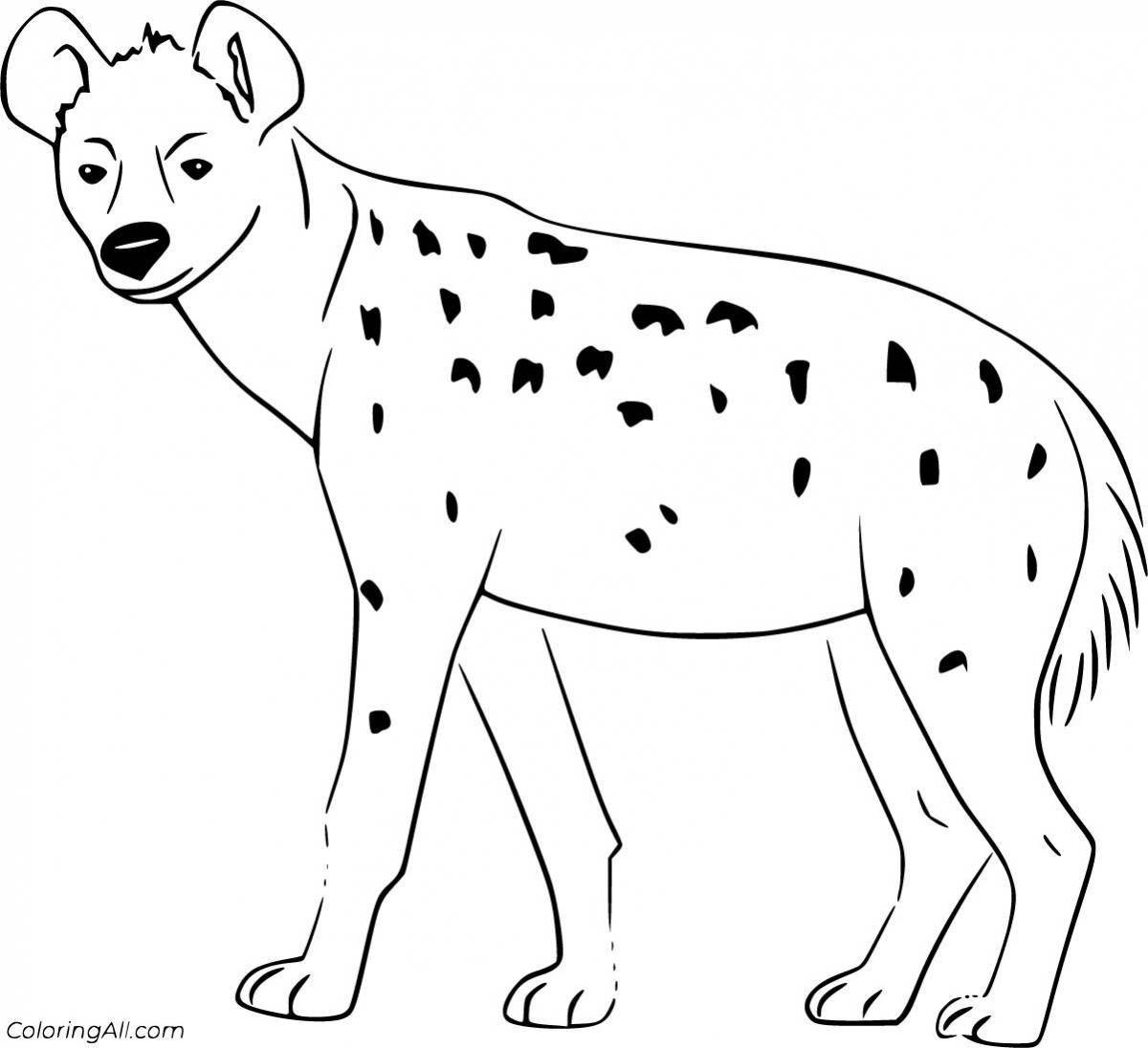 Adorable hyena coloring page for kids