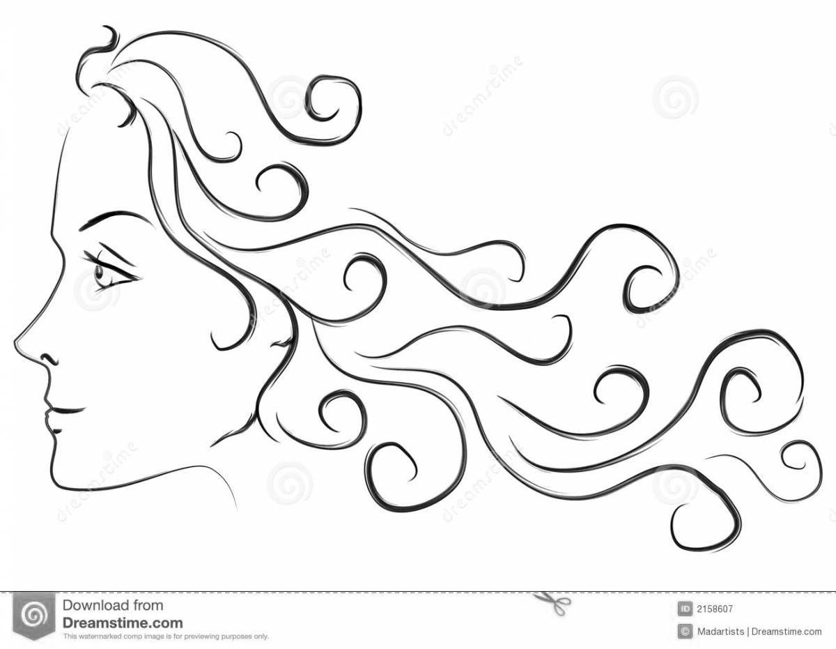 Colorful profile face coloring page