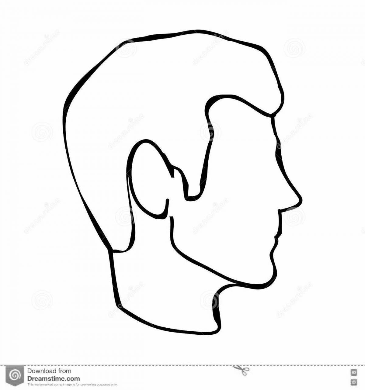 Coloring page of cheerful face profile