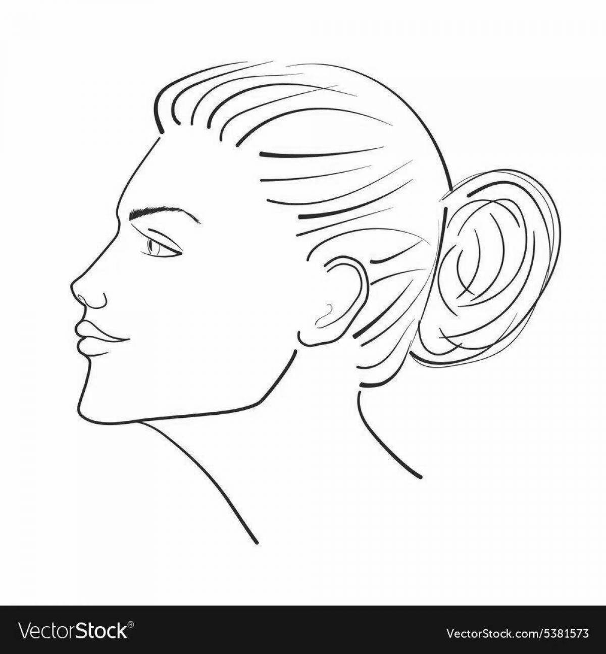 Live profile face coloring page
