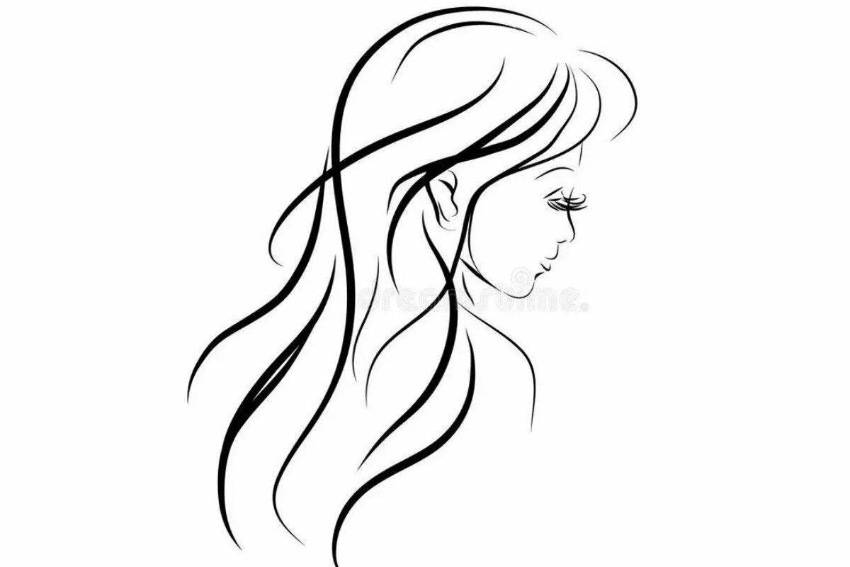 Peaceful profile face coloring page