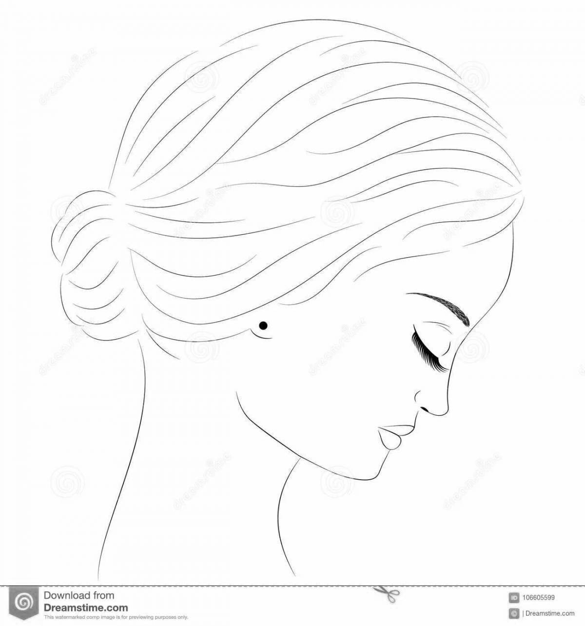 Enthusiastic profile face coloring page