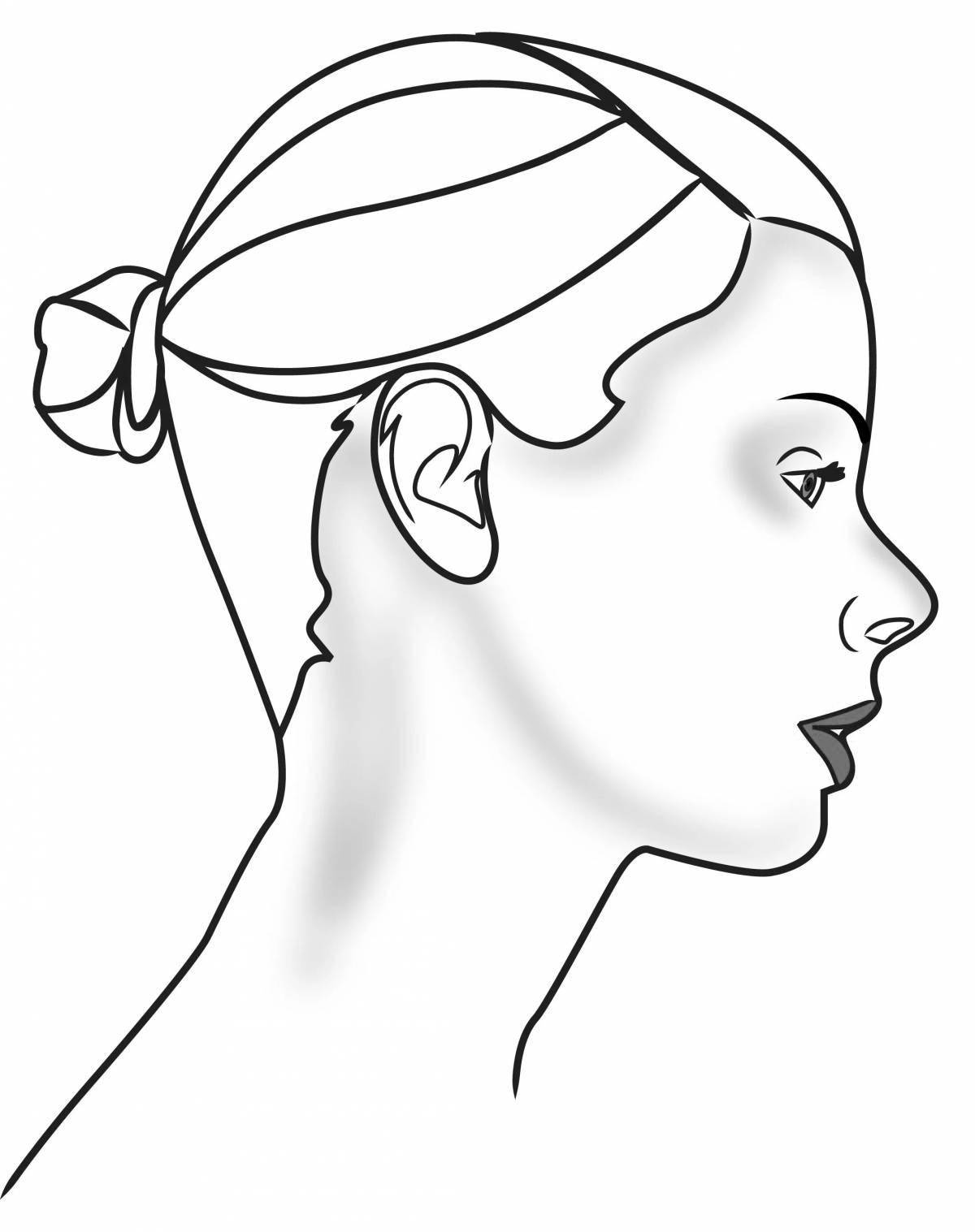 Upbeat face coloring page