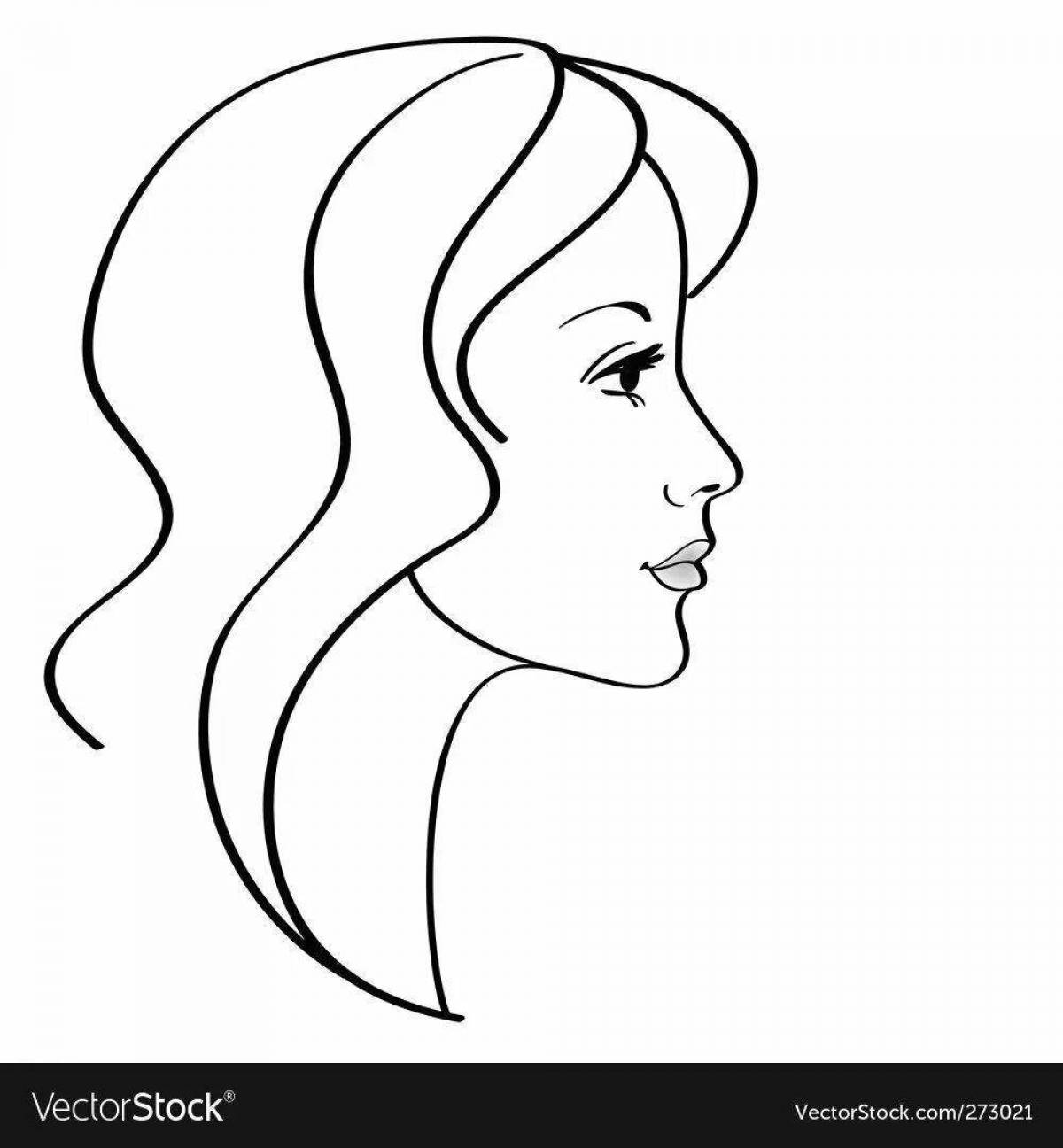 Enchanted face profile coloring page