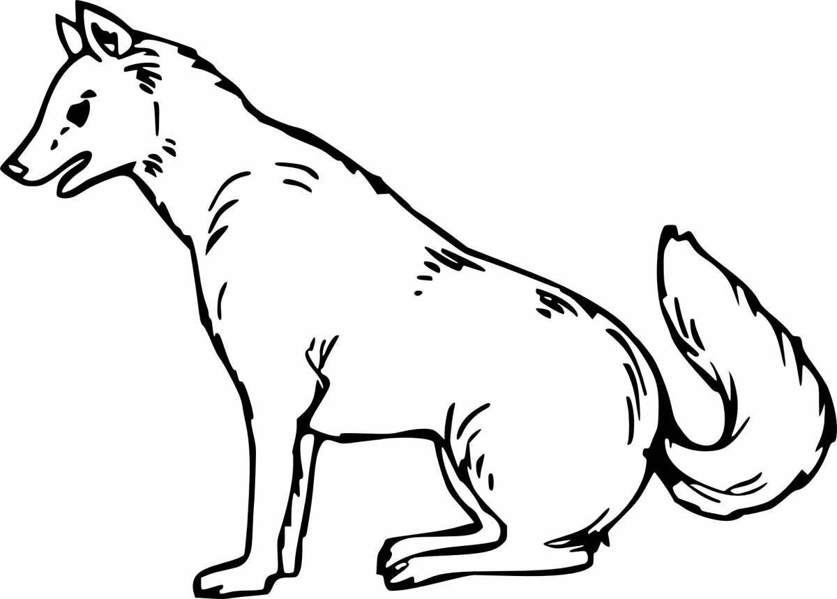 Colorful lamb and wolf coloring page