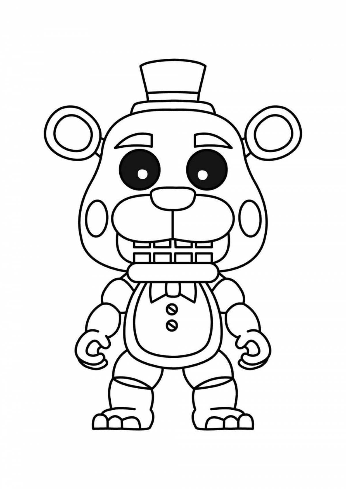 Zany coloring page funk pop animatronics