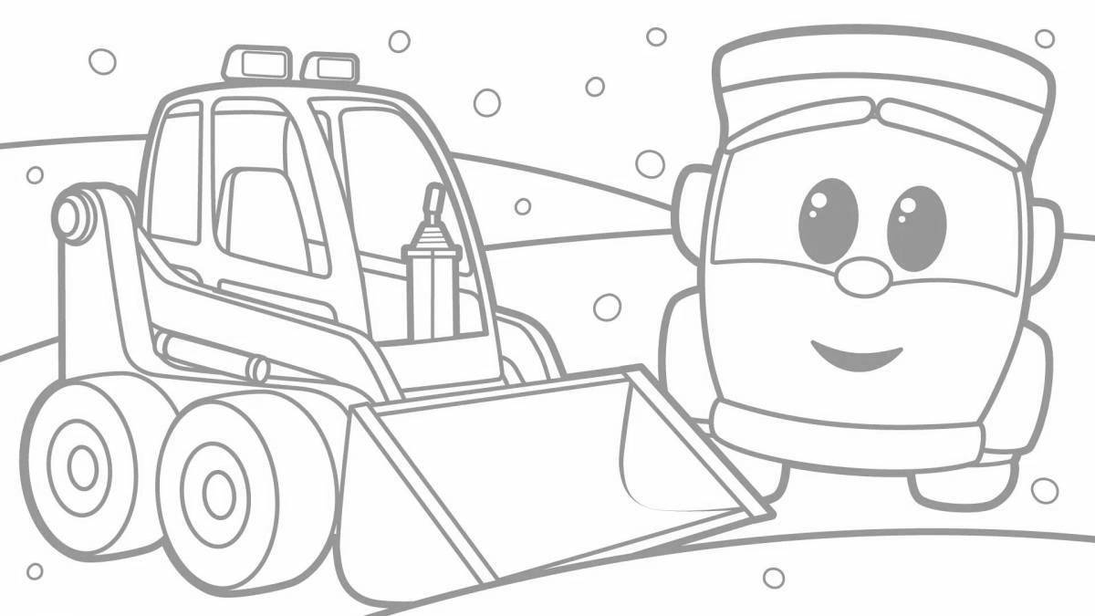 Photo Funny cars left the truck coloring book