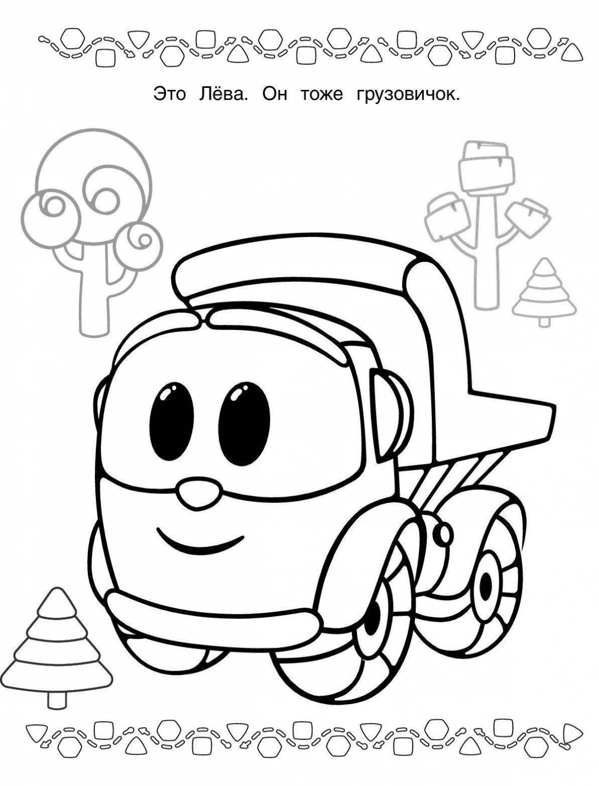 Bold cars left truck coloring book