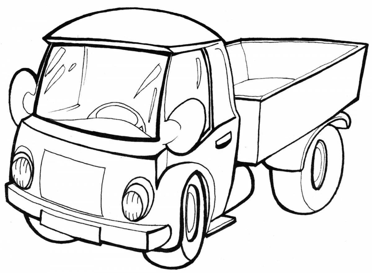 Coloring page attractive cars to the left of the truck