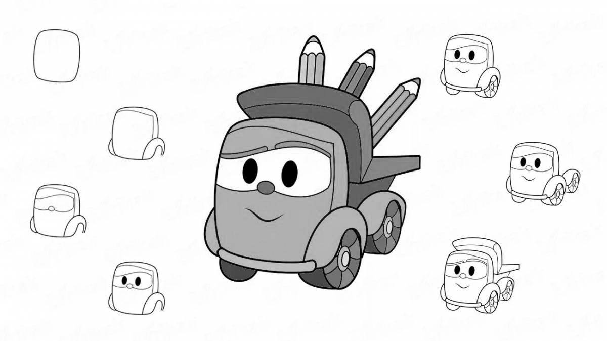 Photo Adorable cars left the truck coloring book