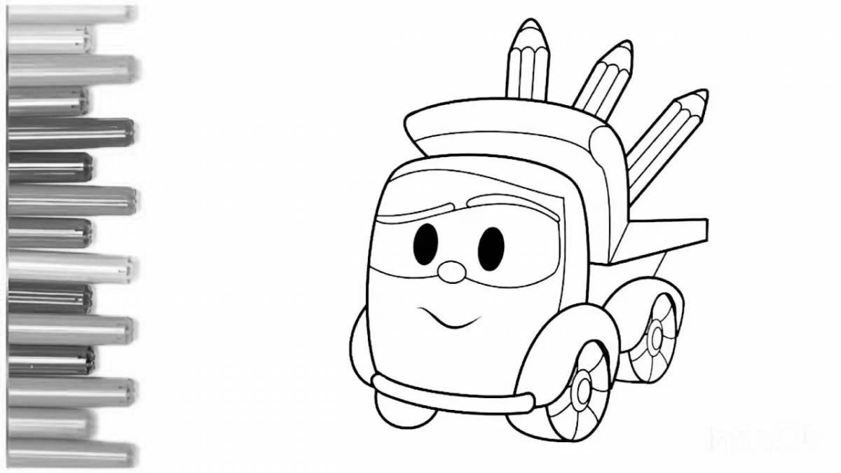 Gorgeous cars left truck coloring book