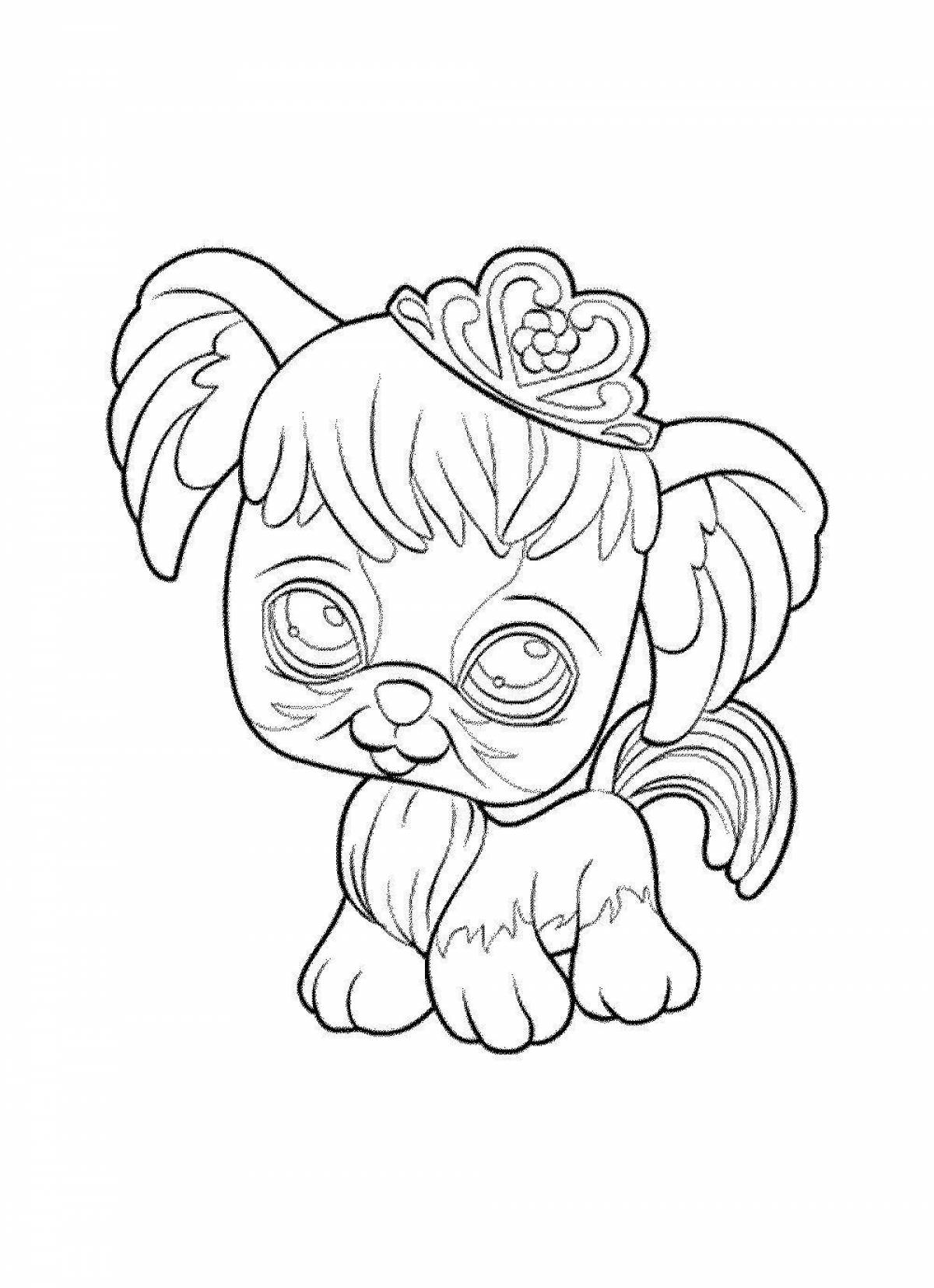 Coloring dog vip pets exuberant