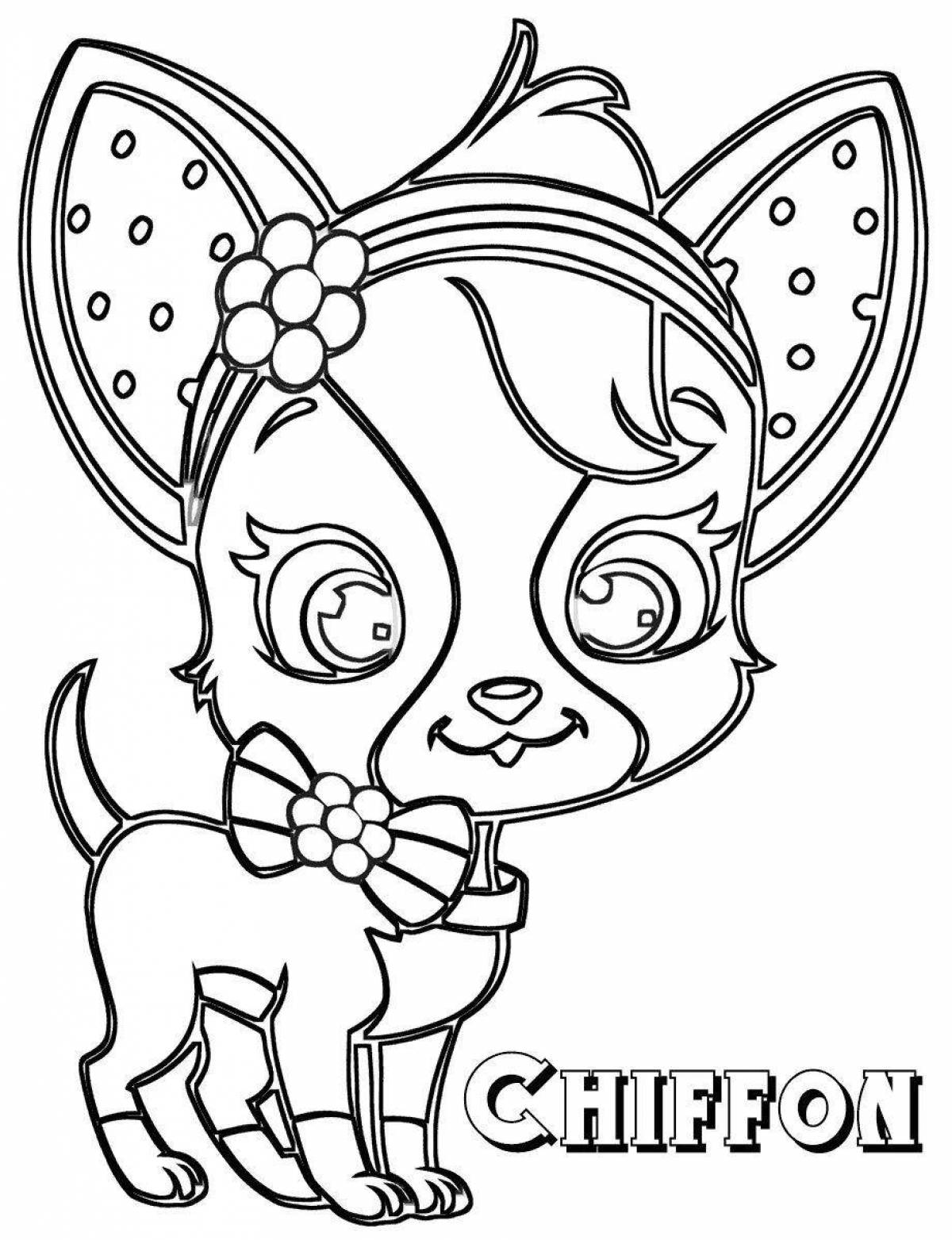 Coloring page attractive dogs vip pets