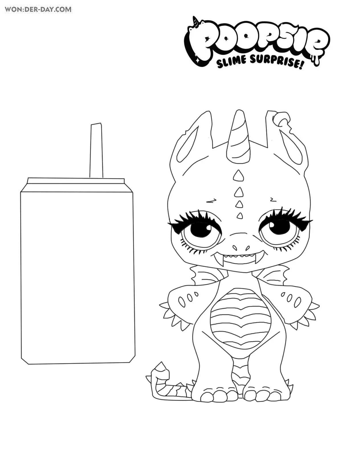 Lovely coloring puppy slime unicorn