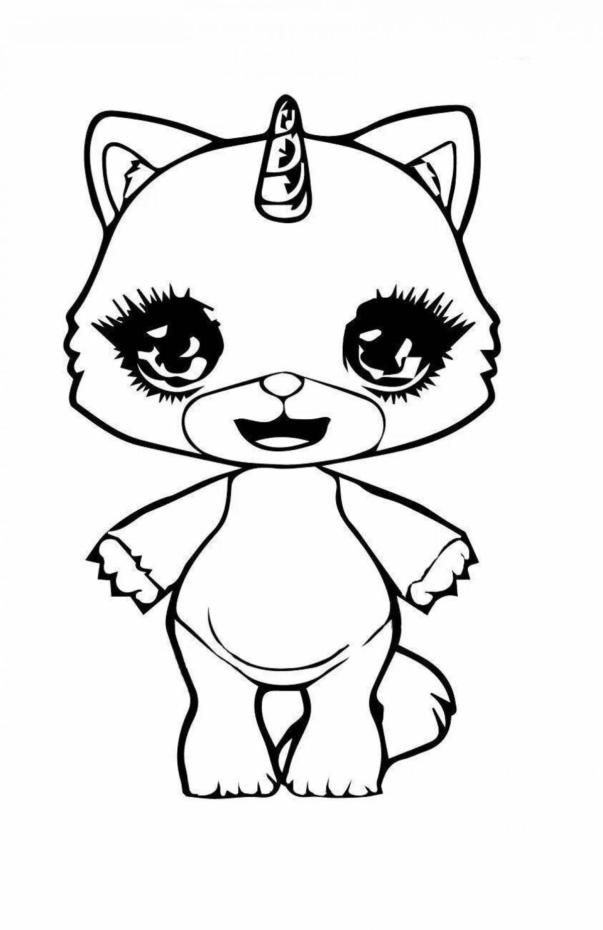 Jovial coloring page puppy slime unicorn